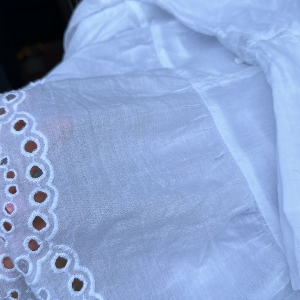 🤍🤍🤍RD Style white cotton large blouse top eyelet boho - Picture 9 of 9